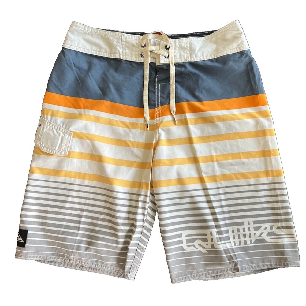 Quicksilver Shorts Adult Size 28-30 Board Swim Trunks Multicolor Striped
